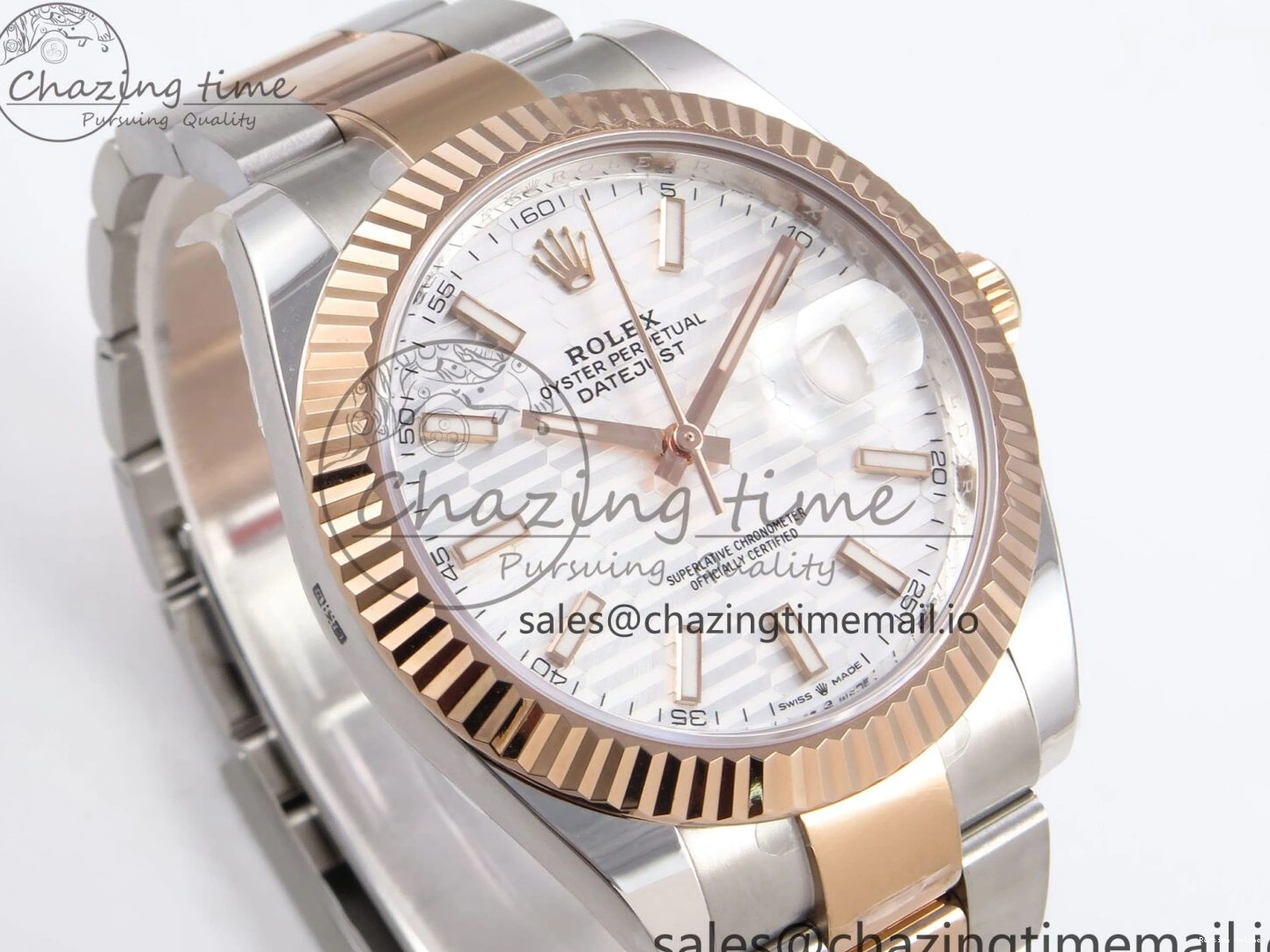 1231 DateJust 41 126331 ARF 1:1 Best Edition 904L Steel Silver Textured Dial on SS RG Oyster Bracelet SH3235（Gain Weight） TechFriendly 1097